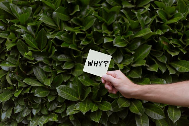Un biglietto giallo con la scritta "why", simbolo di chi si chiede perché l’ex si comporti così male.
